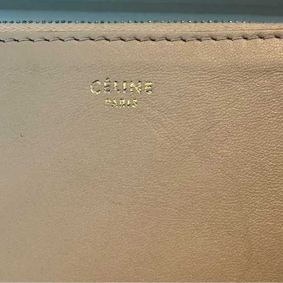 Celine two tone leather clutch pouch - black & beige - Picture 7 of 8